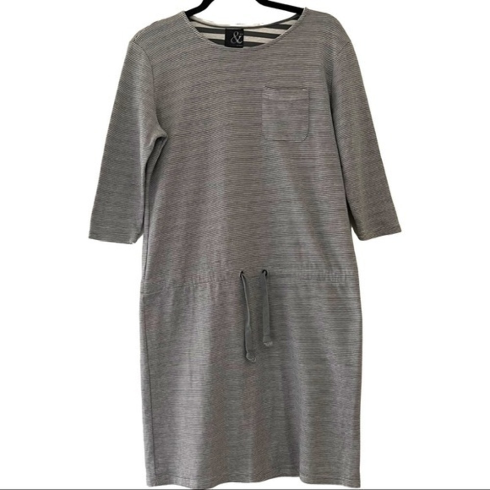 Ampersand Avenue Stripes Cinch Waist Dress Size Large